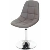 Jamais utilisé] Chaise de salle à manger HHG 856, chaise pivotante, design rétro similicuir taupe, pied chromé - grey