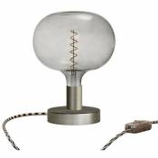 Lampe de table Posaluce Cobble en métal | Titane satiné - Interrupteur - Titane satiné