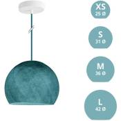Lampe suspension avec abat-jour Cupola xs - ø 25 cm - Polyester Bleu pétrole - Polyester Bleu pétrole