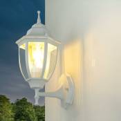 Licht-erlebnisse - Applique d'extérieur Lyon blanche au design rustique en forme de lanterne étanche IP44 H:35,5 cm E27 - Blanc - Blanc
