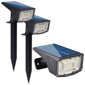 Merkmak - Projecteur solaire d'exterieur a inserer 2PCS 50LED 3 modes d'eclairage impermeable et tres lumineux, lampe de pelouse, luminaire