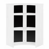 Meuble Comptoir, Meuble Bar 96 cm Face Noire - Coloris: Blanc