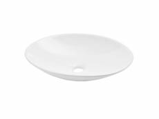 [neu.haus] lavabo (céramique) [50x35,5cm] rond blanc pour l' nstallation debout wc pour hôtes
