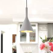 Paco Home - Luminaire à suspension , E27, luminaire pour séjour, salle à manger, cuisine, réglable en hauteur Béton Gris, Sans ampoules