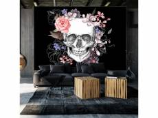 Papier peint - skull and flowers [200x140]