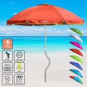 Parasol de plage aluminium léger visser protection uv Girafacile 220 cm Eolo Couleur: Orange