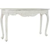 Pegane - Table console en bois de manguier coloris blanc - Longueur 150 x Profondeur 40 x hauteur 90 cm