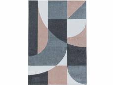 Picasso - tapis géométrique - rose & gris 080 x 150
