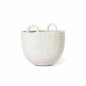 Pot de fleurs Speckle Small / Coupe - Ø 18 x H 19 cm / Grès - Ferm Living blanc en céramique