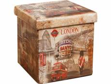 Récipient refermable pouf en cuir écologique london