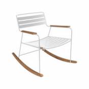 Rocking chair Surprising / Métal & teck - Fermob blanc en métal