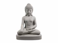 Statue de jardin grand bouddha jardin assis en fibres xl - hauteur 75 cm