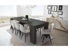 Table à manger moderne, console extensible jusqu'à 10 places, dimensions 90 x 51 x 77 cm (jusqu'à 237 avec rallonges), anthracite - couleur oxyde 8052