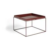 Table basse carrée en métal chocolat 60 x 60 x 39