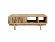 Table basse rectangulaire avec rangements bois clair