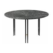 Table basse ronde en marbre gris et base en laiton noire 70 cm IOI - Gubi