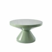 Table basse Zig zag / Ø 60 x H 35 cm - Plastique laqué - Pols Potten vert en plastique