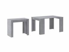Table console extens. Jusqu'à 140 cm ciment, 90x50x78cm