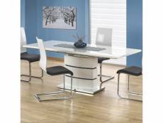 Table extensible blanc laqué 160-200x90cm elena
