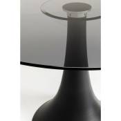 Table Grande Possibilita 110cm noire et verre fumé