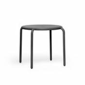 Table ronde Toní Bistreau / Ø 80 cm - Trou pour parasol + bougeoir amovible - Fatboy noir en métal