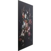 Tableau en verre cerf fleurs 80x120cm Kare Design