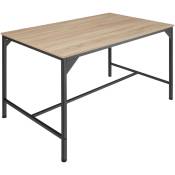 Tectake - Table de salle à manger Style industriel 120 x 75 x 75 cm - Bois clair industriel, Chêne Sonoma