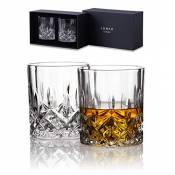 Verres à whisky en cristal par Lunar Oceans Lot de 2 verres sans plomb. Présentés dans un coffret cadeau. Idée cadeau.