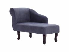 Vidaxl chaise longue gris similicuir daim 281372