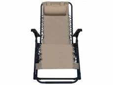 Vidaxl chaise pliable de terrasse taupe textilène 47901