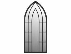 Vidaxl miroir de jardin noir 100x45 cm fer pour utilisation extérieure