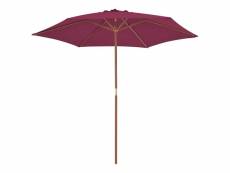 Vidaxl parasol avec mât en bois 270 cm bordeaux 44517