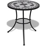 Vidaxl - Table de bistro Noir et blanc 60 cm Mosaïque