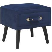 Vidaxl - Table de chevet Bleu 40x35x40 cm Velours
