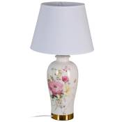 Zen Et Ethnique - Lampe en céramique floral 54 cm