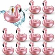 12 Pièces Porte-Boisson Gonflable Flamingo Flotteurs