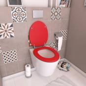Aurlane - Abattant wc - en mdf avec charnières en métal réglables - whisy red