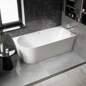 Baignoire d'angle semi-îlot acrylique salle de bain montage à droite - Garantie 5 ans - Blanc brillant - nova slim line - 170 x 78 cm - Bernstein