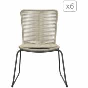Beau Rivage - Lot 6 chaises de jardin erin en métal