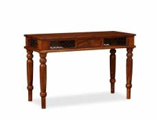 Bureau table meuble travail informatique bois massif de sesham 120 cm helloshop26 0502135