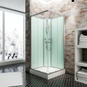Cabine de douche intégrale avec porte coulissante, verre 5 mm, cabine de douche complète Ibiza Schulte 90 x 90 cm, carrée