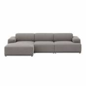 Canapé d'angle Connect Soft n°3 / 3 places - 3 modules / L 288 cm - Muuto gris en tissu