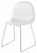 Chaise 3D / Coque plastique & pieds métal - Gubi blanc en plastique