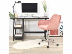 Chaise de bureau Scandinave Ergonomique moderne en velours rose