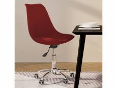 Chaise de qualité pivotante de salle à manger rouge bordeaux tissu - rouge - 58 x 48 x 93 cm