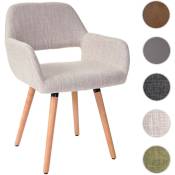 Chaise de salle à manger Altena ii, fauteuil, design rétro des années 50 - tissu, crème/gris