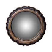 Chehoma - Miroir convexe Fleur noir doré 19cm - Noir