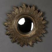 Chehoma - Miroir convexe soleil doré antique 18cm - Doré