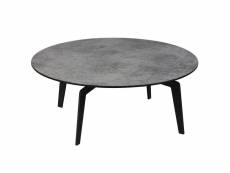 Delora - table basse ronde acier et verre feuilleté