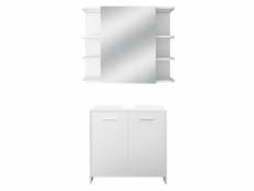 Ensemble de meubles de salle de bains 2 pièces de style moderne blanc en bois ml-design 490006544